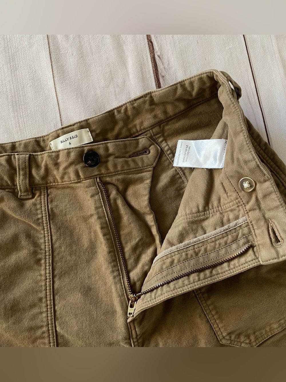 Billy Reid Moleskin Utility Capri Pants Women’s 4 Brown Straight Minimalist - Picture 9 of 14